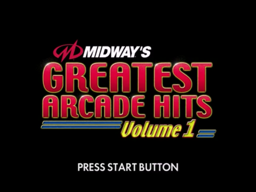 Midway's Greatest Arcade Hits Volume I title screen for Sega Dreamcast